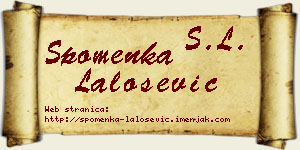 Spomenka Lalošević vizit kartica